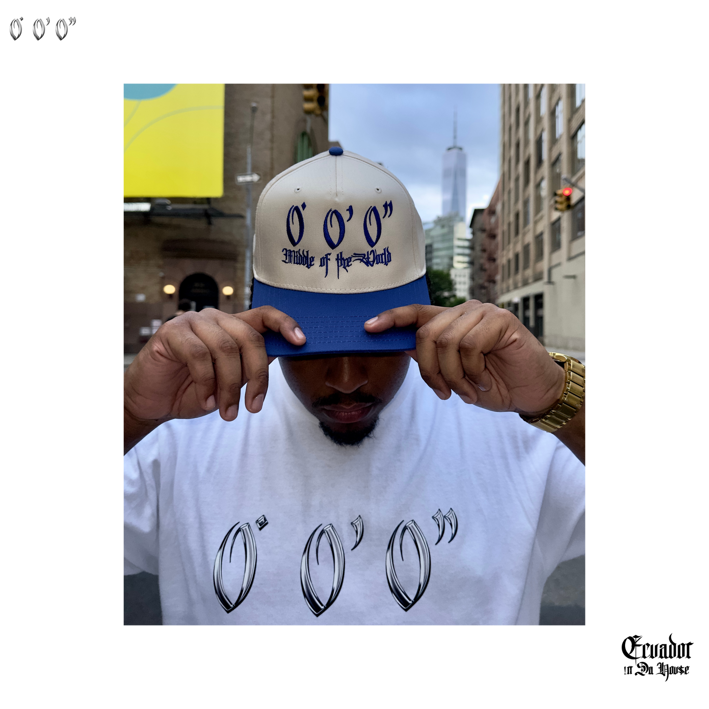 BLUE/CREAM HAT Middle of the World