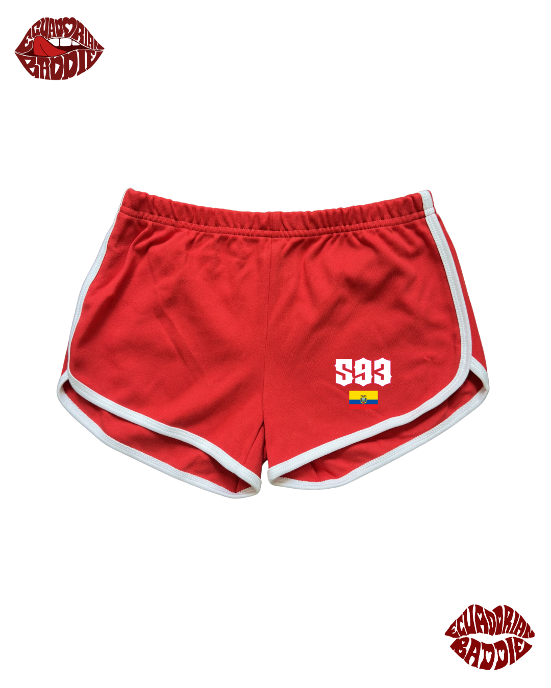 RED BOOTY SHORTS ECUA BABE