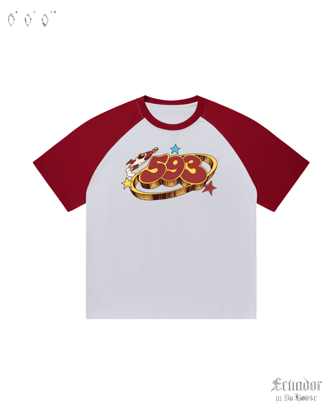 Rocket 593 Red Raglan T-Shirt