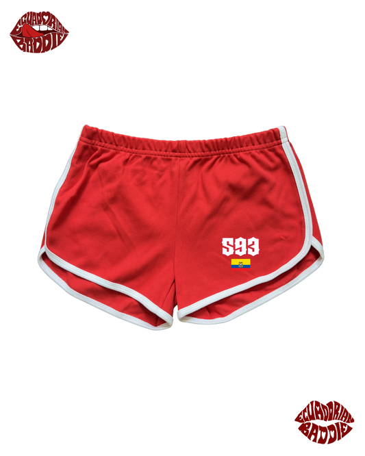 RED BOOTY SHORTS ECUA BABE