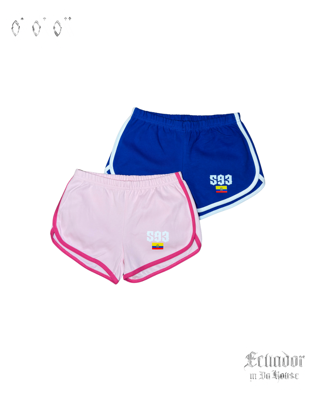 ECUA BABE BOOTY SHORTS PINK & BLUE