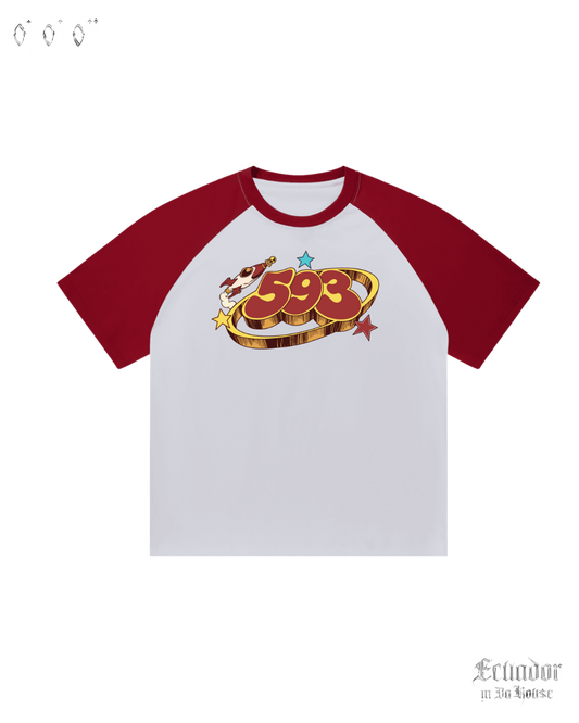 Rocket 593 Red Raglan T-Shirt